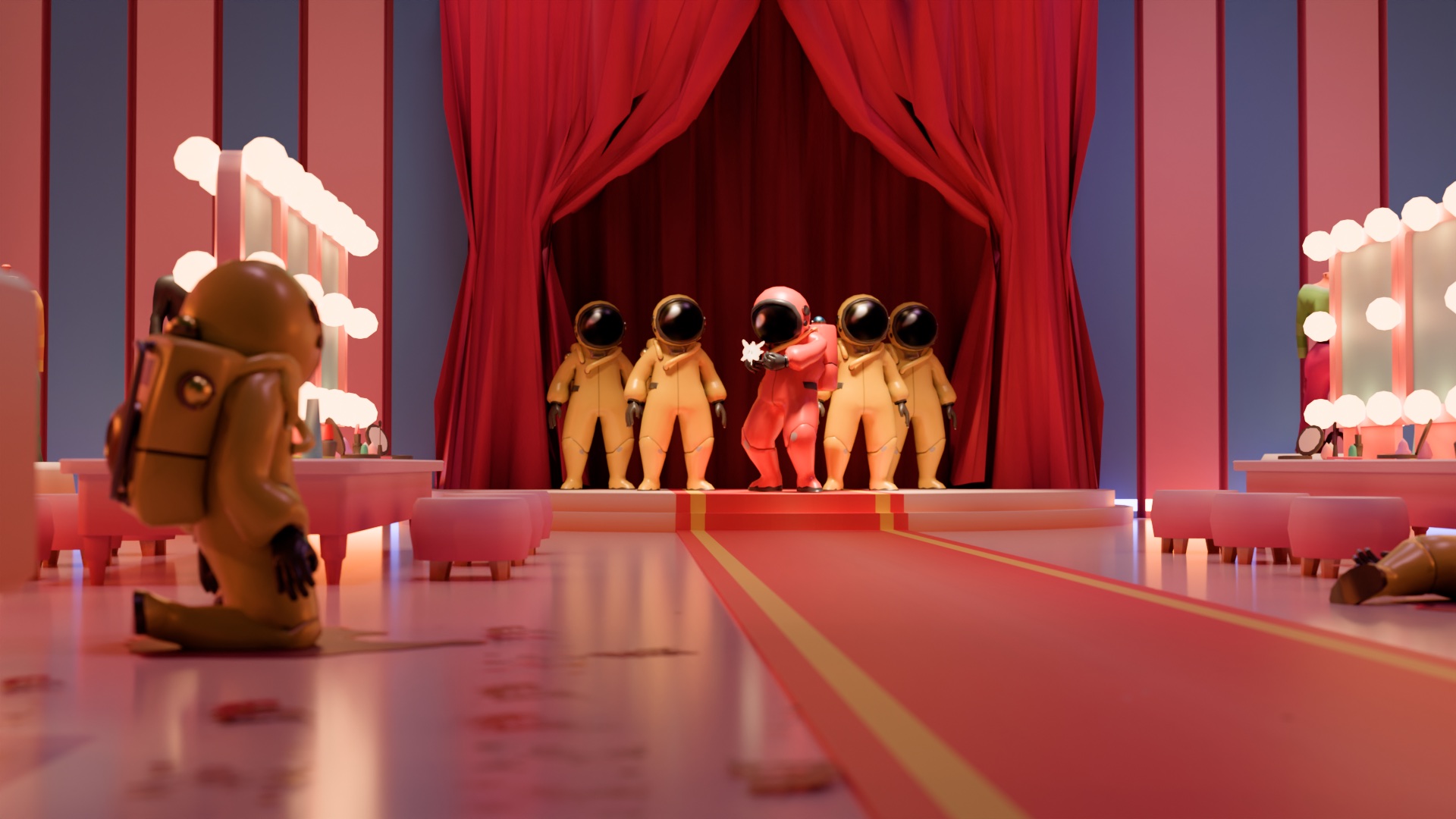 The Last Look stylized elimination-game environment study, frame 3