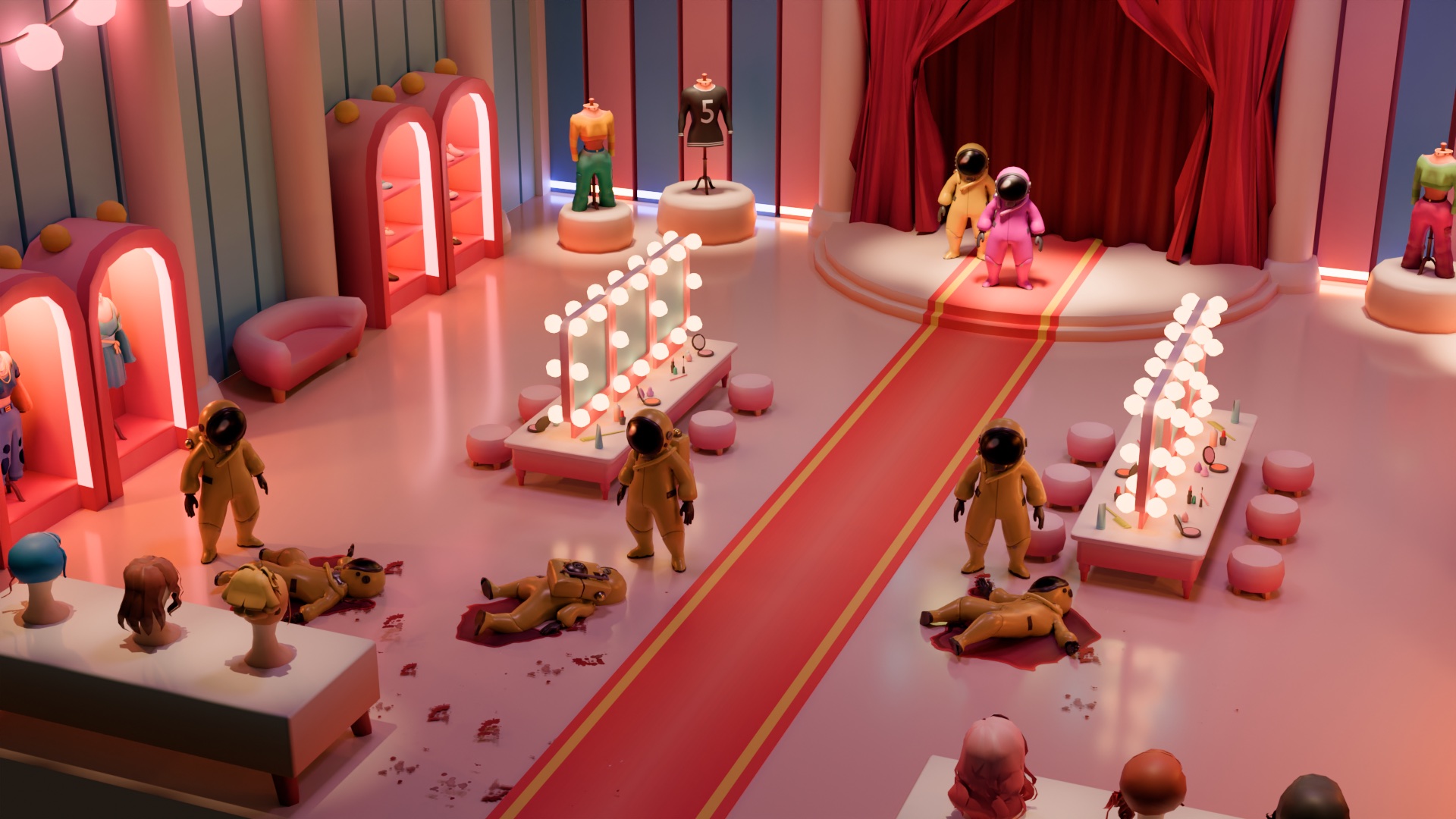 The Last Look stylized elimination-game environment study, frame 6