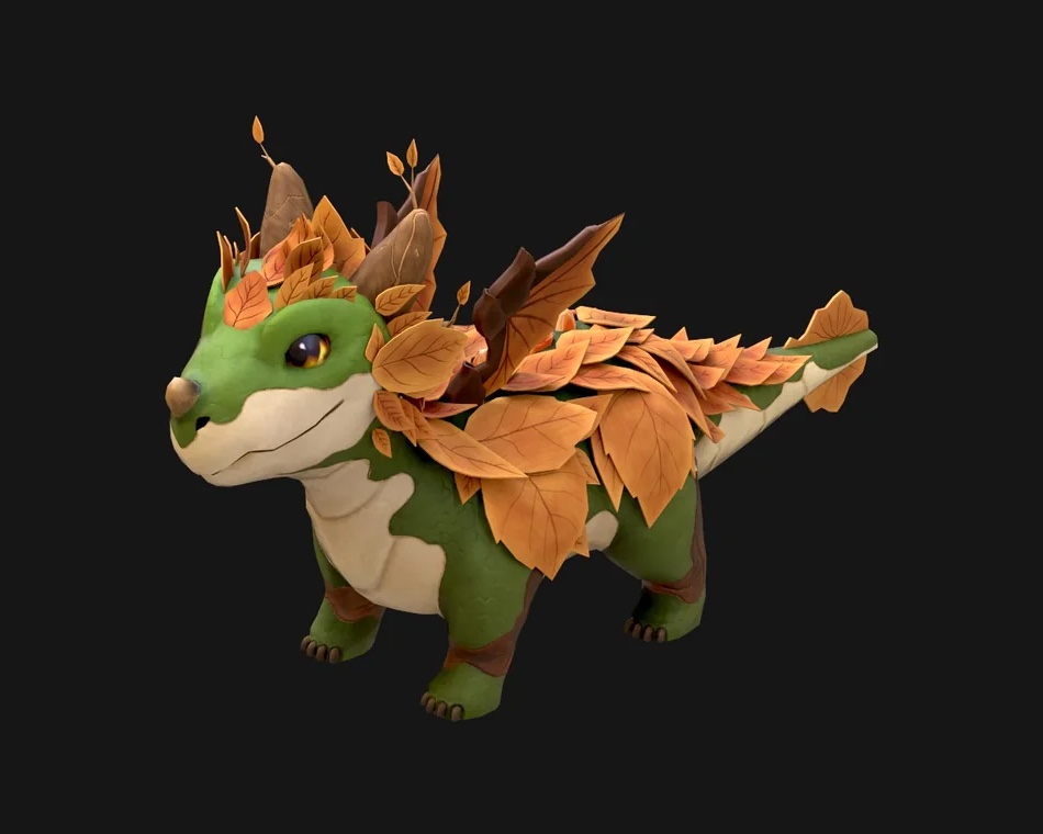 Verdant Warden leaf-armored dragon artwork